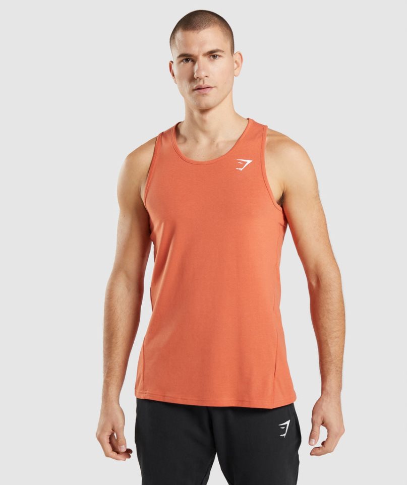 Men\'s Gymshark Critical Tanks Orange | CA 8N51D7